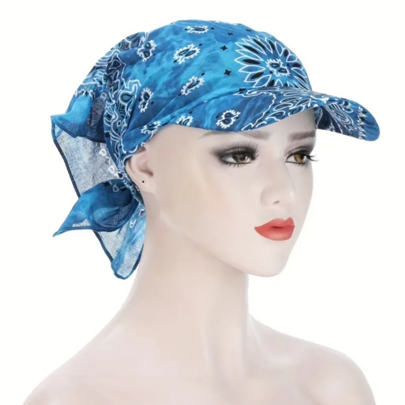 Royal Blue Popular Stylish Bandana Scarf  Sun Cap !! - Picture 9 of 9